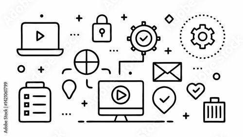 Search engine optimization icon set designed in a minimal editable vector style with elements like rankings reports optimization graphs and website analysis tools
