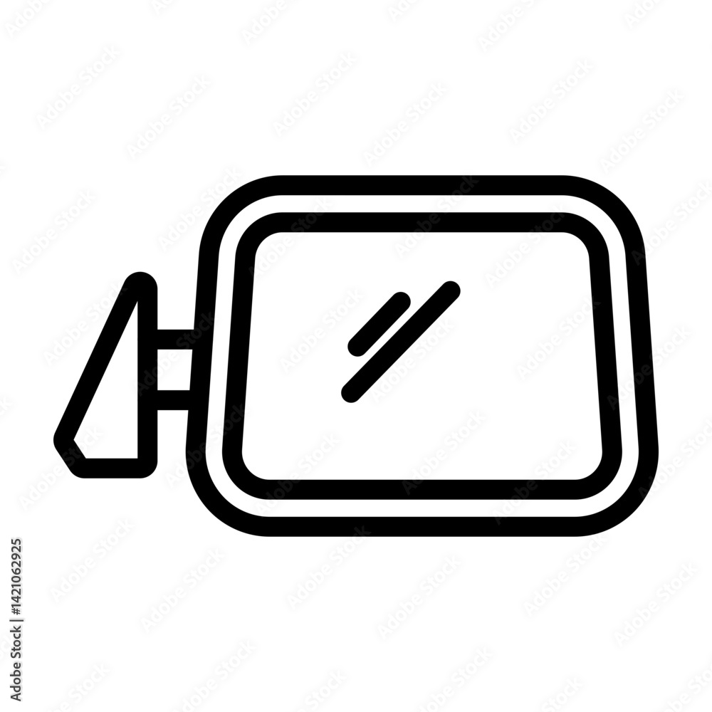 Side View Morror Vector Line Icon Design Side View Morror Vector Line Icon Design