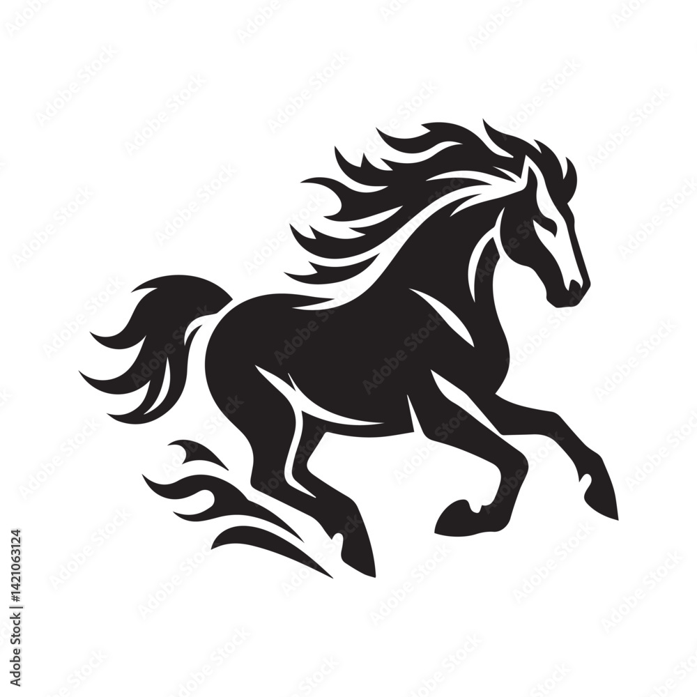 create simple black Horse Silhouette Vector with white background create simple black Horse Silhouette Vector with white background