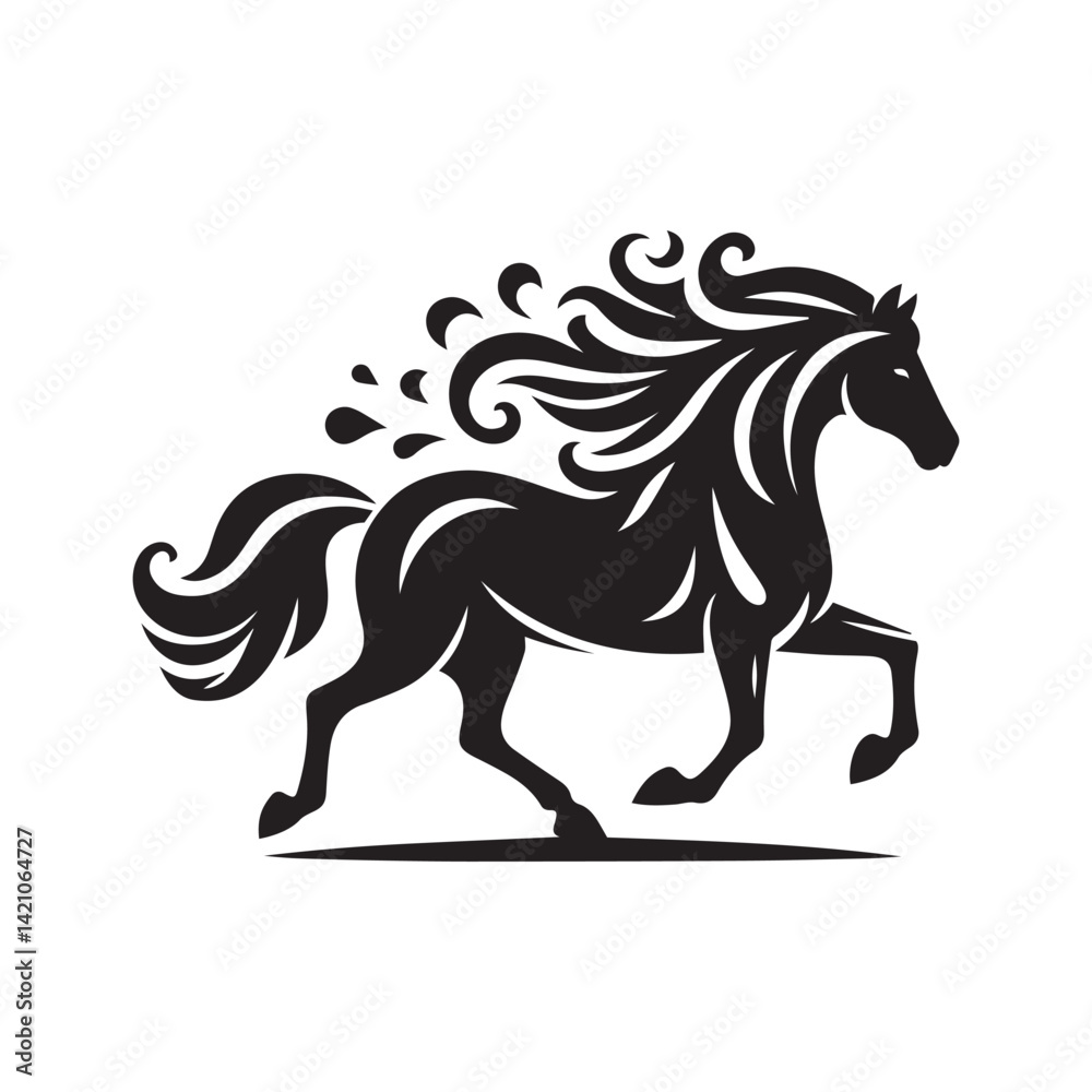 Obraz premium create simple black Horse Silhouette Vector with white background 