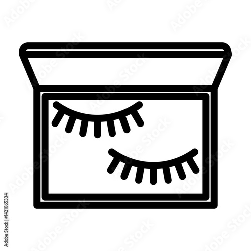 False Eyelashes Vector Line Icon Design
