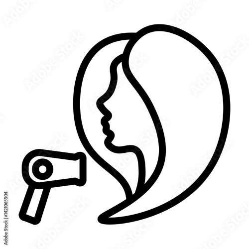 Hairdresser Vector Line Icon Design