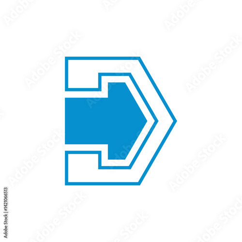 Creative letter D arrow logo design vector. isolated on white background
