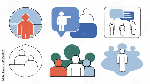 Collection of speaking themed editable stroke icons for communication conversation and public speaking in vector format suitable for presentations and branding