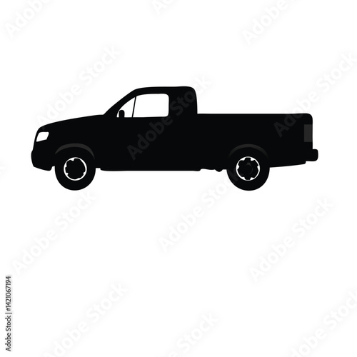 Pickup Truck Silhouette Vector