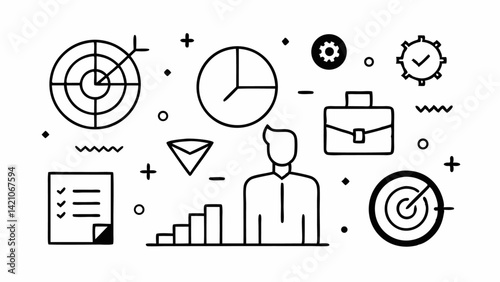 Editable strategy icon set in line vector style ideal for business tactics project planning innovation and corporate growth