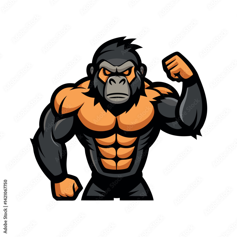 Powerful Gorilla Mascot Shows Strength and Power Powerful Gorilla Mascot Shows Strength and Power