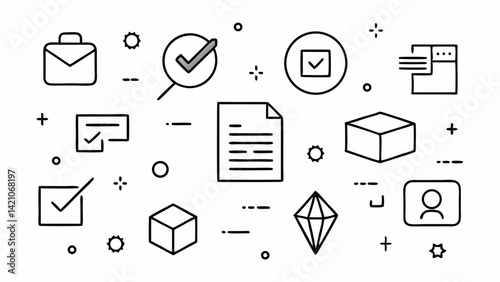 Survey icons editable vector illustration set in line style showing analytics feedback questionnaires and user research tools