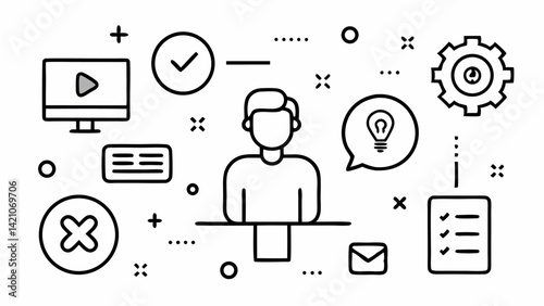 User Experience Focused Line Icon Set Featuring Editable Vector Illustrations Ideal for Interface Design Usability Testing Wireframes Feedback Systems and Customer Journey