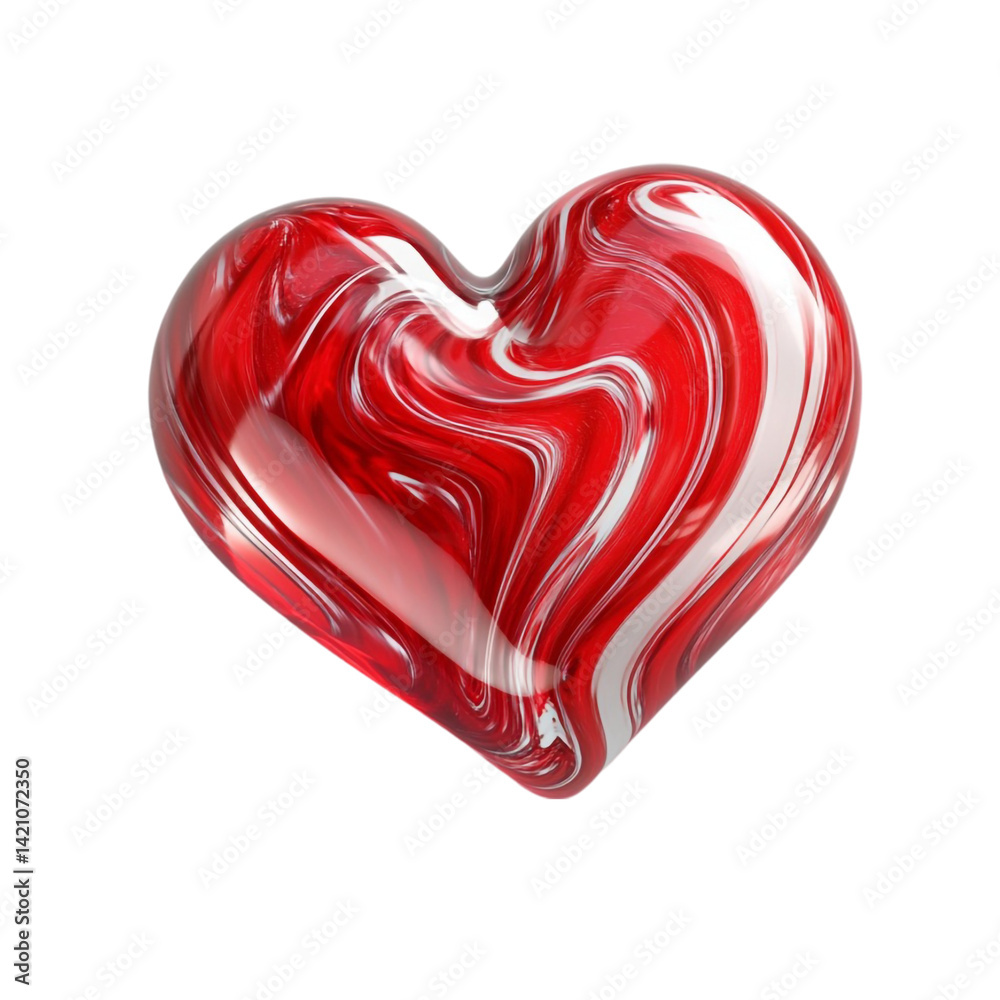 Red and white swirl heart graphic design element love valentines day