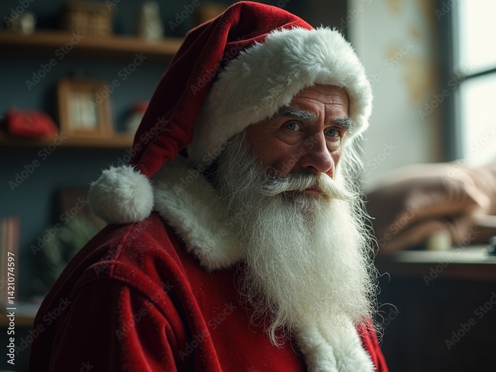 Dangerous, mysterious and evil Santa Claus.