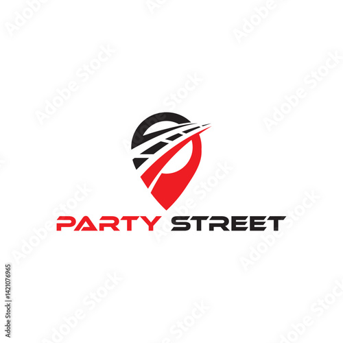Free Download Vibrant and fun Party Street logo perfect for event planners, party supply stores, or entertainment brands. Great for branding lively celebrations and street-style events. - GFXLoad