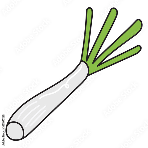  leek, hand drawn doodle illustration, vector