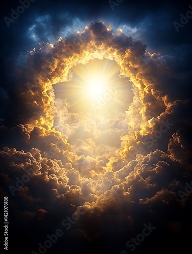 Heavenly Light Breaking Through Clouds