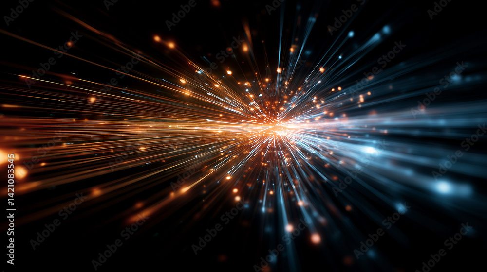 Fototapeta premium Dynamic Burst of Information Flow in Motion Blur