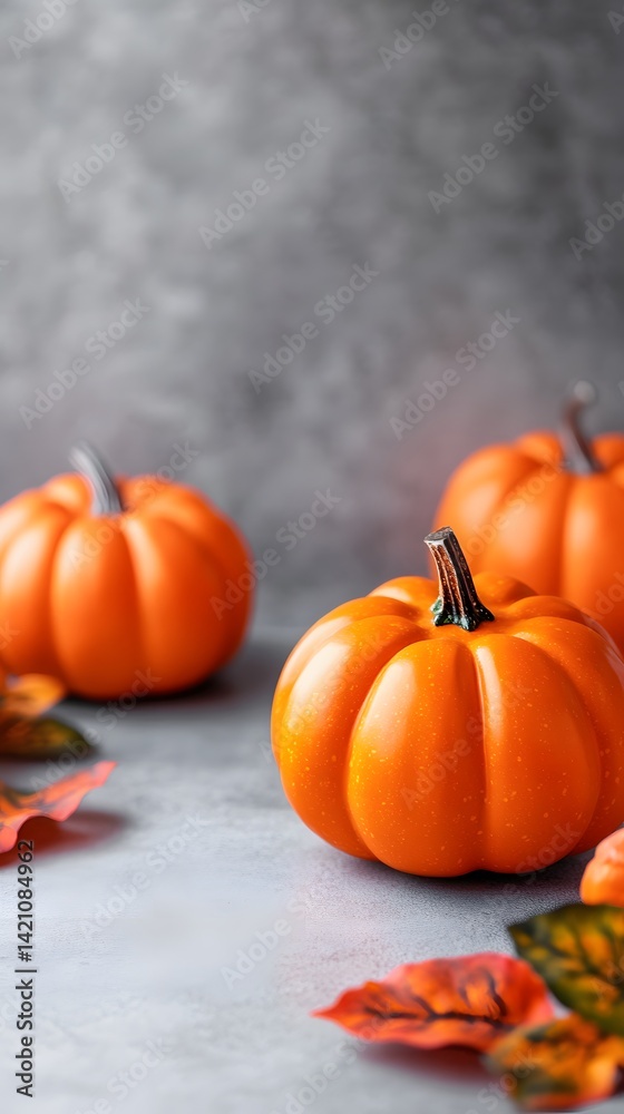 Autumn Still Life with Pumpkins and Fall Leaves Autumn Still Life with Pumpkins and Fall Leaves