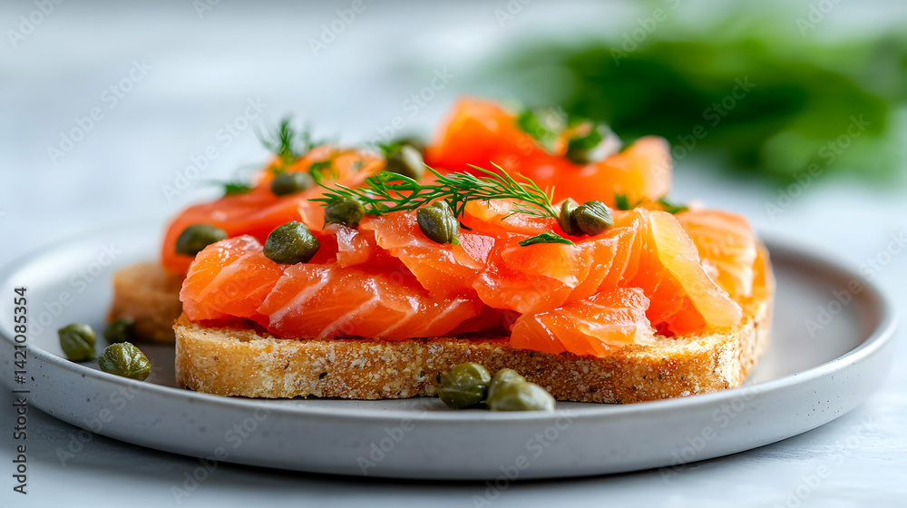 Smoked Salmon Toast with Capers and Dill Smoked Salmon Toast with Capers and Dill
