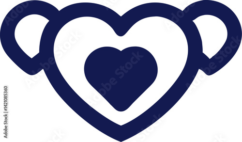 Heart shape vector icon .
