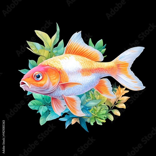 Goldfish in Floral Arrangement