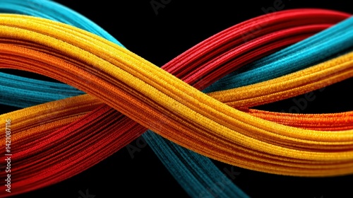 An abstract representation of data flow showing interconnected streams of information flowing seamlessly across a digital network