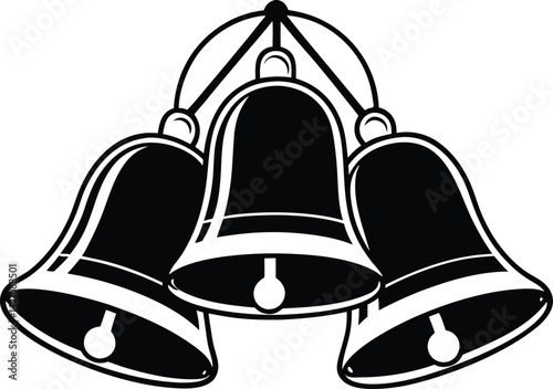 bell with red ribbon, symbol, isolated, traditional, design, season