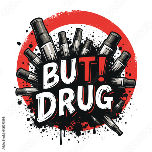 Drug Awareness t-shirt design vector for Anti-Drug Day.