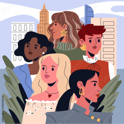 Kibbe Types. Flat Vector Illustration