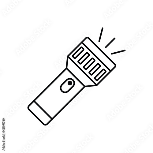 Flashlight icon and symbol design with editable stroke