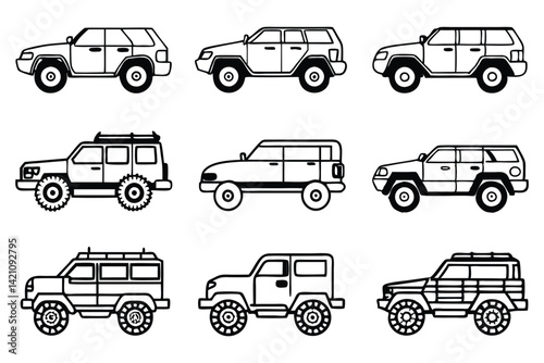 Trailblazer Car Vector Icons Collection