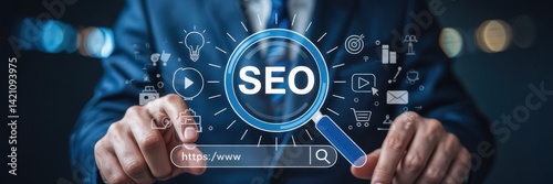 Search engine optimization (SEO) strategies for digital success. photo
