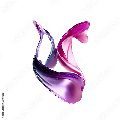 abstract emblem fluid gradients perfectly centered and fully isolated on a plain 
