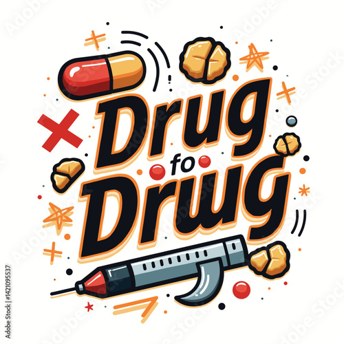 Drug Awareness t-shirt design vector for Anti-Drug Day.