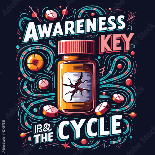 Drug Awareness t-shirt design vector for Anti-Drug Day.
