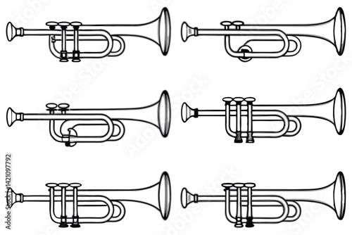Trombone Brass Instrument Graphic Icons