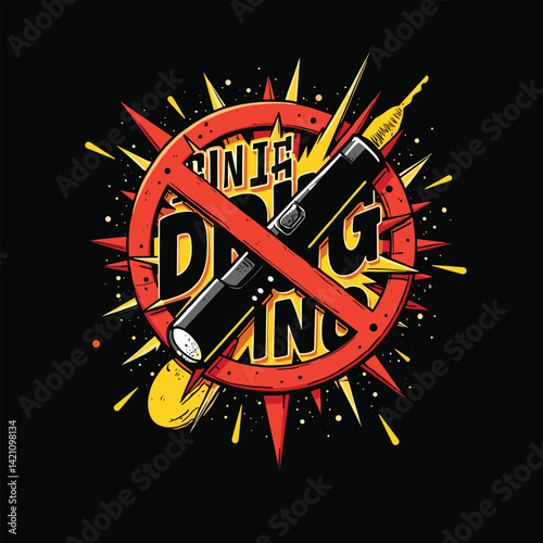 Drug Awareness t-shirt design vector for Anti-Drug Day.