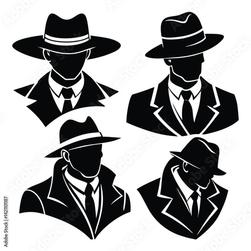 detective-different-types-hat-silhouette-vector.eps
