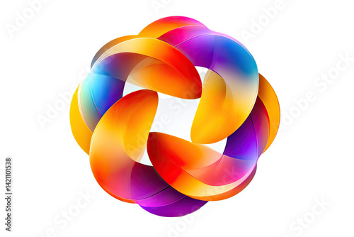 abstract geometric logo perfectly centered and fully isolated on a plain 
