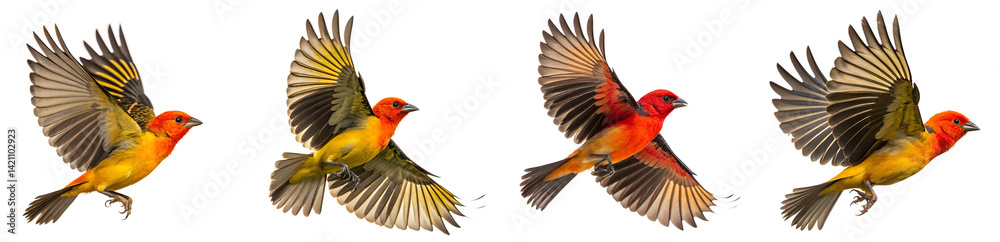 Fototapeta premium Colorful and Monochrome Bird PNG file on transparent background