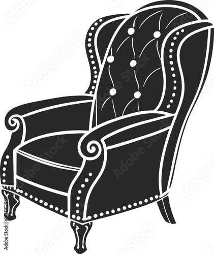 Armchair vector illustration for luxurious home interior
