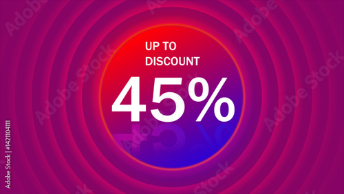Discount promotion with circular gradient background for marketing sale offers forty five percent off