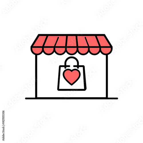 vector illustration of a shop window
