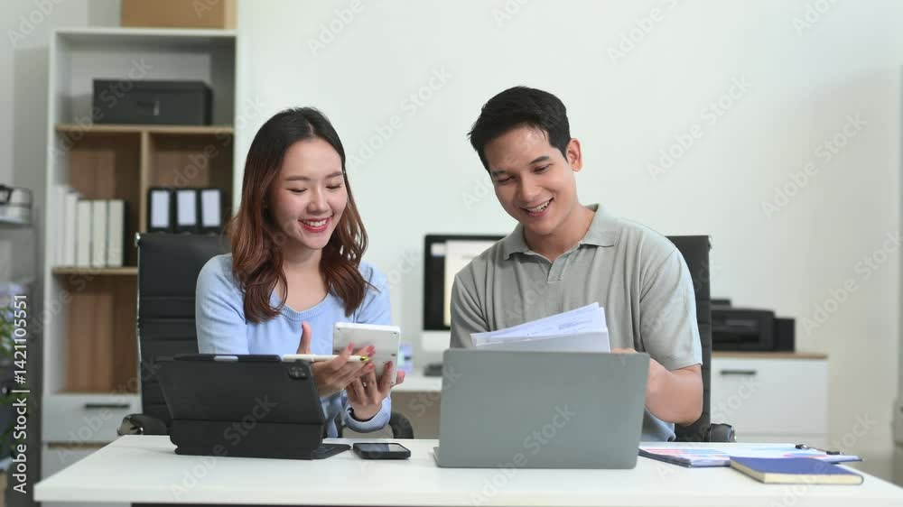 Portrait of success business people working together in modern office. Business teamwork startup Portrait of success business people working together in modern office. Business teamwork startup