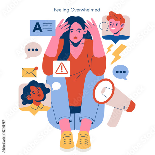 FOBO. Flat Vector Illustration