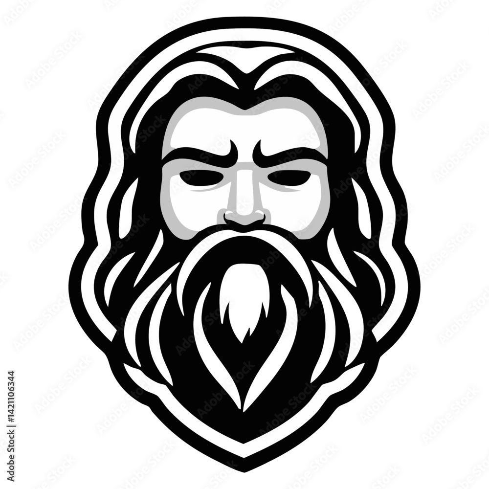 Obraz premium Zeus face vector icon