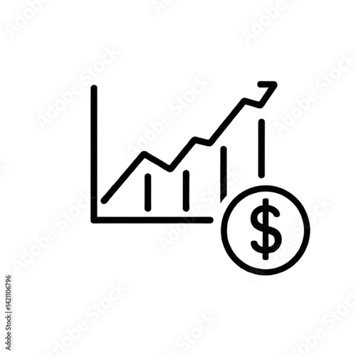 business graph with dollar symbol