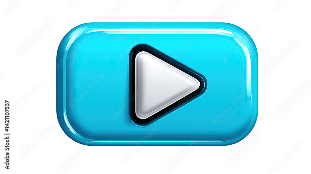 Play Button Icon: A vibrant, glossy play button with a sleek, modern design. This digital icon evokes feelings of engagement and entertainment. Play Button Icon: A vibrant, glossy play button with a sleek, modern design. This digital icon evokes feelings of engagement and entertainment.