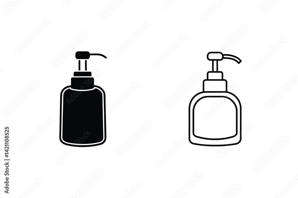 Sanitizer Bottle Vector Icon Set Minimalist Design For Healthcare Illustration Sanitizer Bottle Vector Icon Set Minimalist Design For Healthcare Illustration
