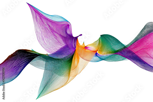 abstract sound wave visualization perfectly centered and fully isolated on a plain 