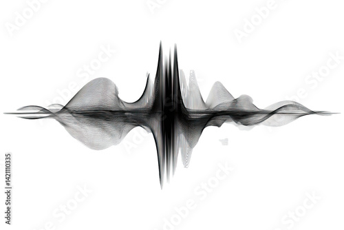 abstract sound wave visualization perfectly centered and fully isolated on a plain 