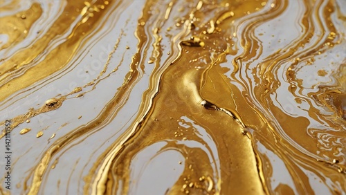 Golden waves texture liquid art wallpaper